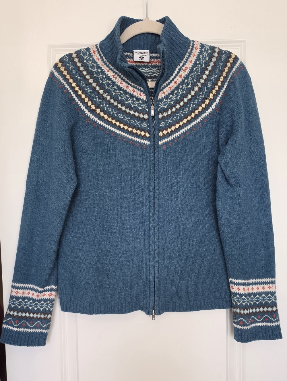 Columbia Fair Isle Full Zip Sweater Women’s Medium Nordic Knit Outdoor Gorpcore - Picture 2 of 13